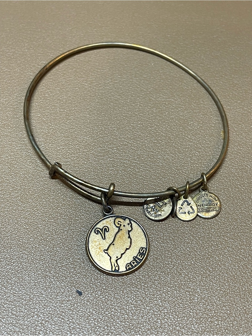 Alex and Ani Aries Zodiac Ram Constellation Gold Bangle Bracelet